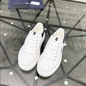 Prada Brushed Leather White Black Sneakers Reps 2