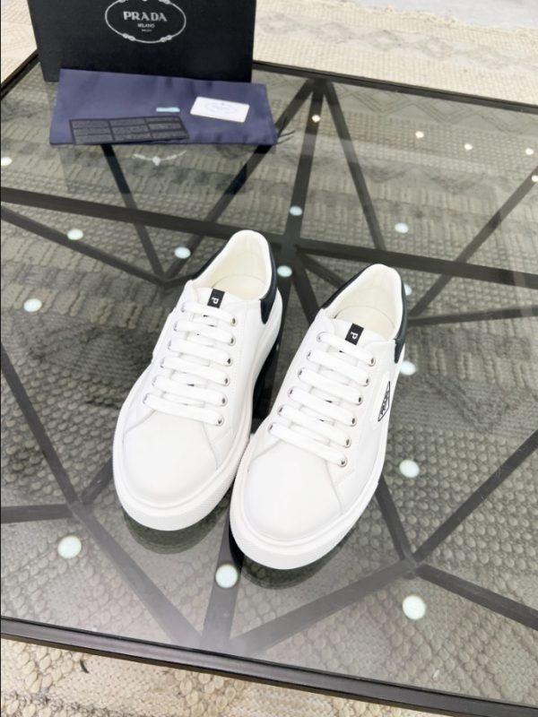 Prada Brushed Leather White Black Sneakers Reps 2