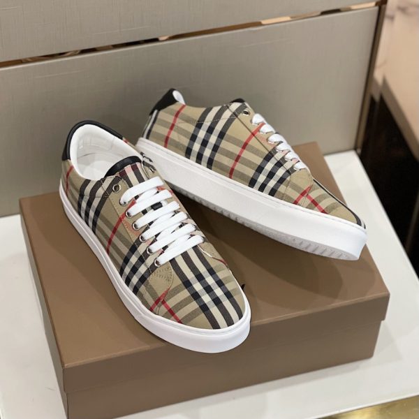 Burberry Vintage Check Leather Black Brown Sneaker Reps 5