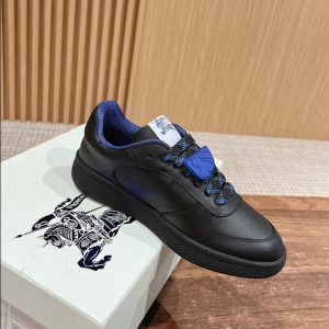 Burberry Terrace Leather Black Electric Blue Sneaker Reps