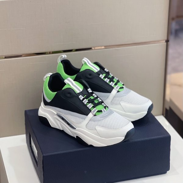 Dior B22 Technical Mesh Black White Green Sneaker Reps 4