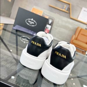 Prada Brushed Leather White Black Sneakers Reps 3