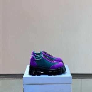 Prada Suede Lace-up Purple Blue Sneakers Reps 2