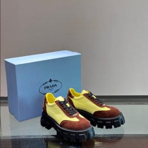 Prada Cloudbust Yellow Brown Sneakers Reps 4