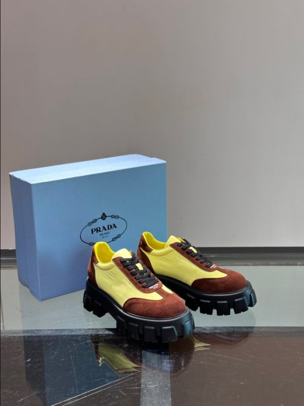 Prada Cloudbust Yellow Brown Sneakers Reps 4