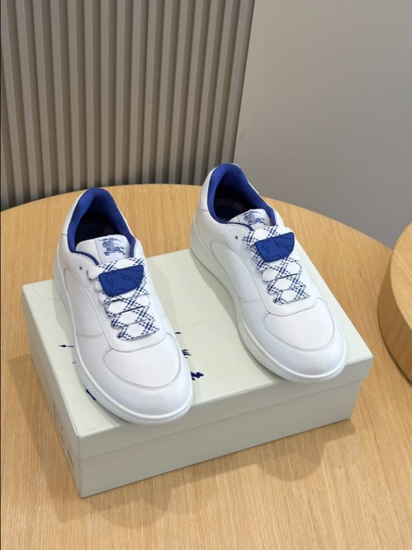 Burberry White Navy Mid Sneaker Reps 3