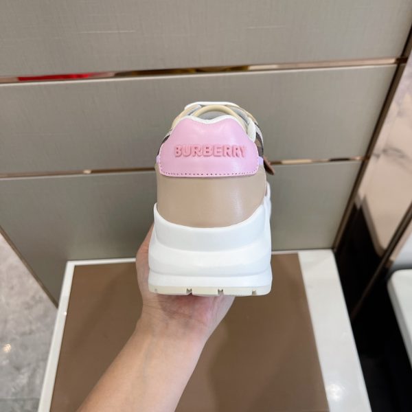 Burberry Check Cotton Leather Pink Sneaker Reps 3