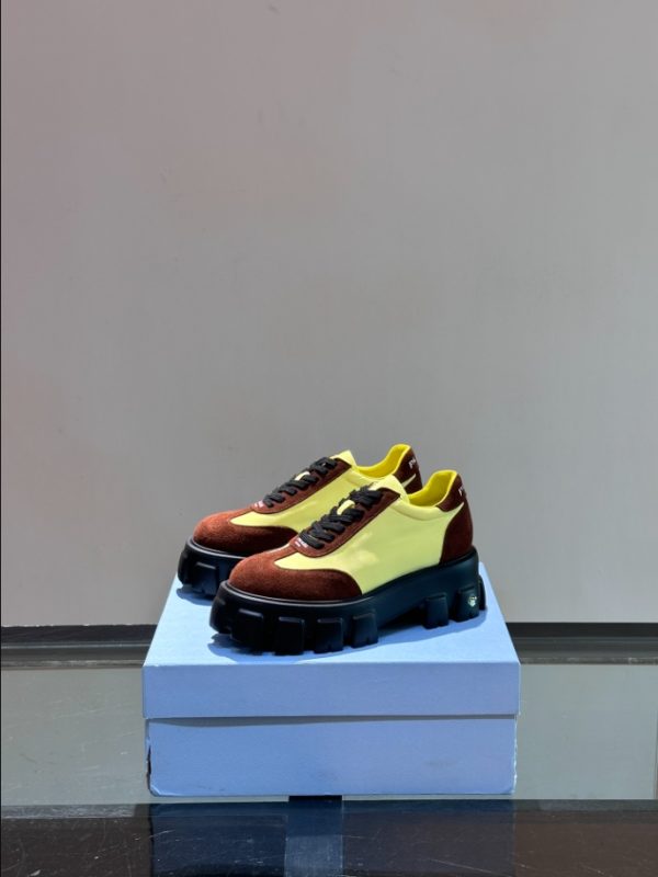 Prada Cloudbust Yellow Brown Sneakers Reps 1