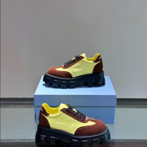 Prada Cloudbust Yellow Brown Sneakers Reps 3