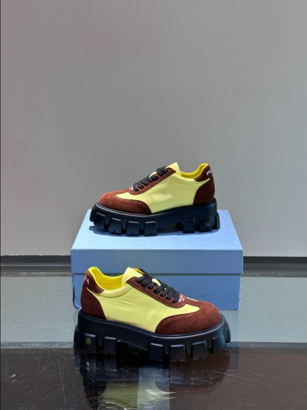 Prada Cloudbust Yellow Brown Sneakers Reps 3