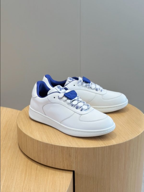 Burberry White Navy Mid Sneaker Reps 4