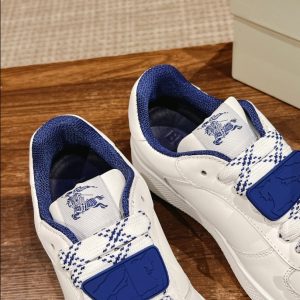 Burberry Terrace Leather White Electric Blue Sneaker Reps 3