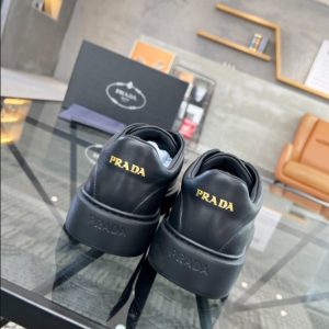 Prada Brushed Leather Black Sneakers Reps 2