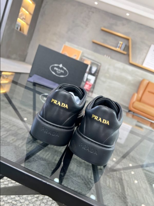 Prada Brushed Leather Black Sneakers Reps 2