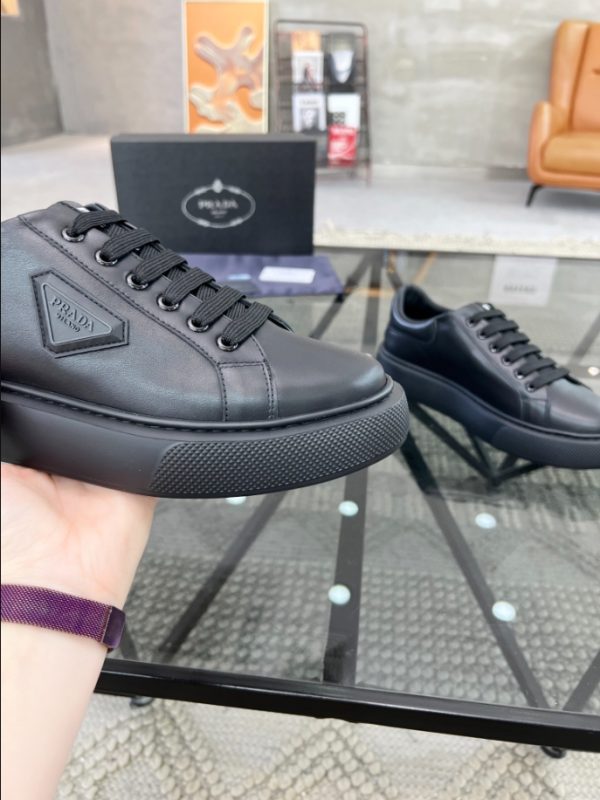 Prada Brushed Leather Black Sneakers Reps 3