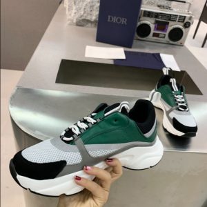 Dior B22 White Black Green Mesh Sneaker Reps 4