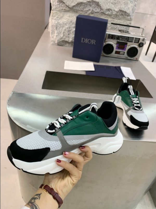 Dior B22 White Black Green Mesh Sneaker Reps 4