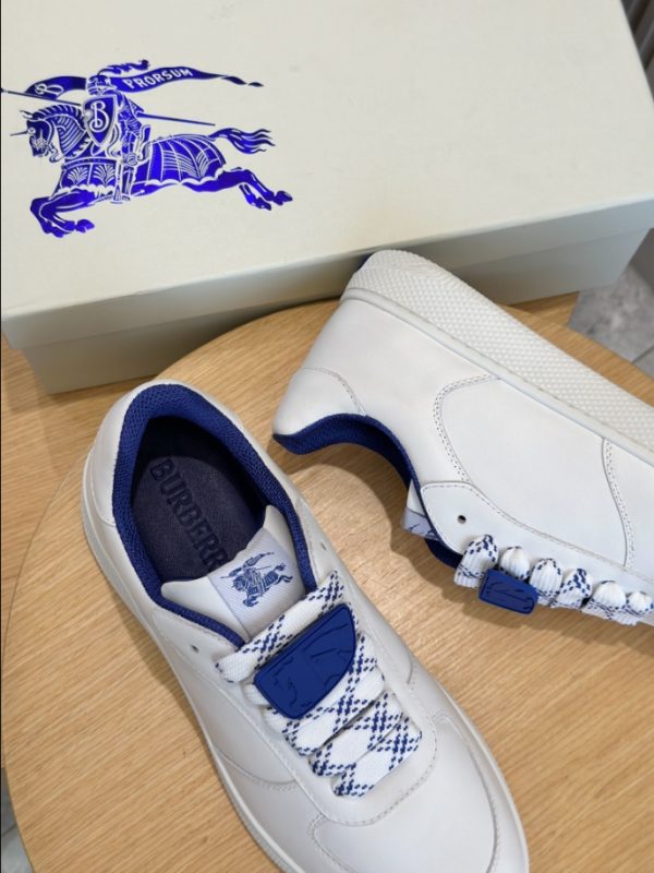 Burberry White Navy Mid Sneaker Reps 5