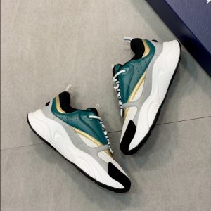 Dior B22 White Black Green Gold Sneaker Reps 7