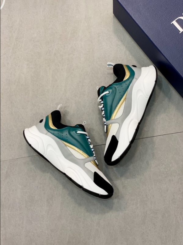 Dior B22 White Black Green Gold Sneaker Reps 7