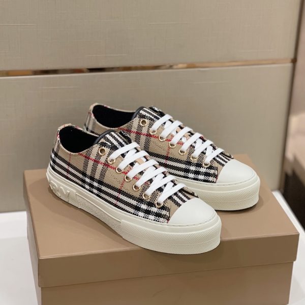 Burberry Beige Check Cotton Sneaker Reps 4