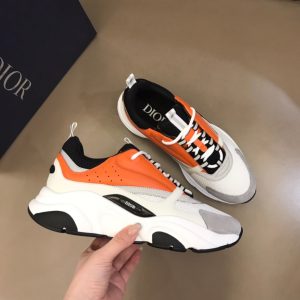 Dior B22 Technical Mesh Black White Orange Sneaker Reps 3