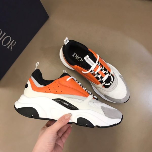 Dior B22 Technical Mesh Black White Orange Sneaker Reps 3