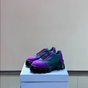 Prada Suede Lace-up Purple Blue Sneakers Reps 5