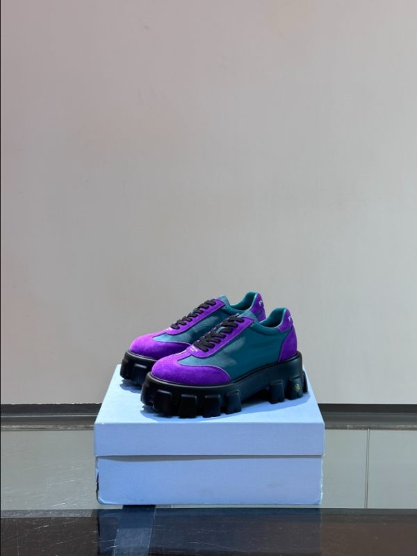 Prada Suede Lace-up Purple Blue Sneakers Reps 5