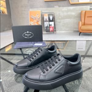 Prada Brushed Leather Black Sneakers Reps 6