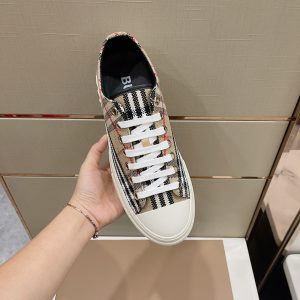 Burberry Beige Check Cotton Sneaker Reps 5