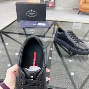 Prada Brushed Leather Black Sneakers Reps 5