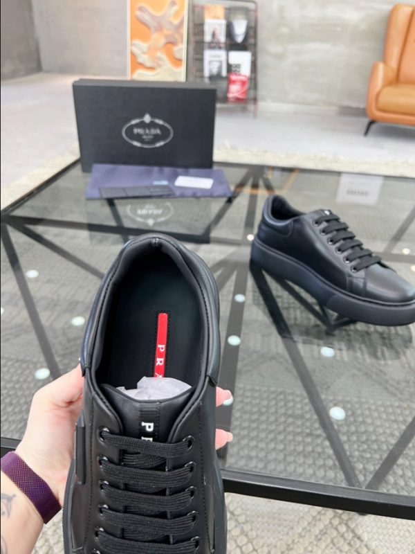 Prada Brushed Leather Black Sneakers Reps 5